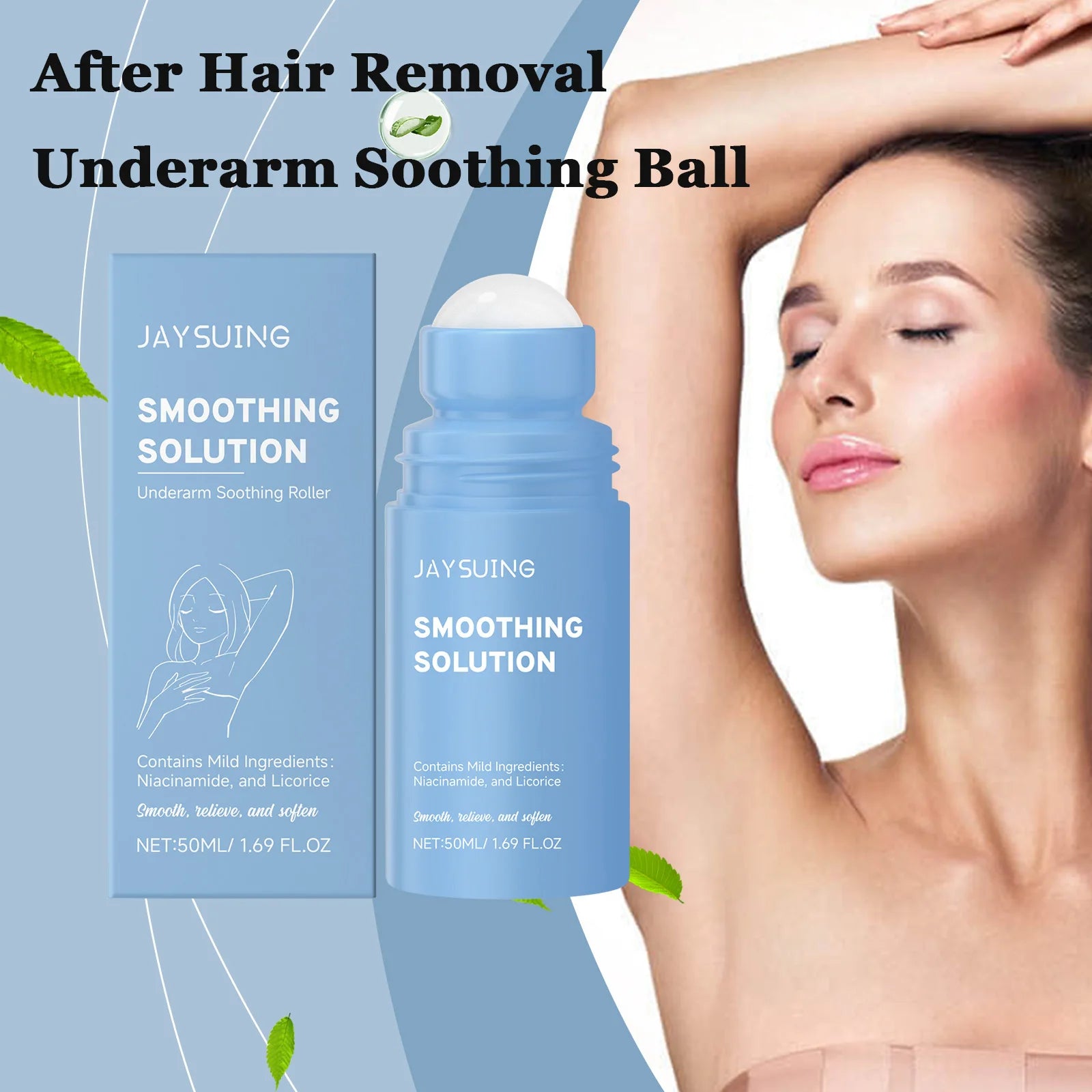Underarm after Shave Soothing Roller Moisturizing Relieve Armpit Skin Pain Discomfort Reduce Redness Improve Dullness Quick-Dry
